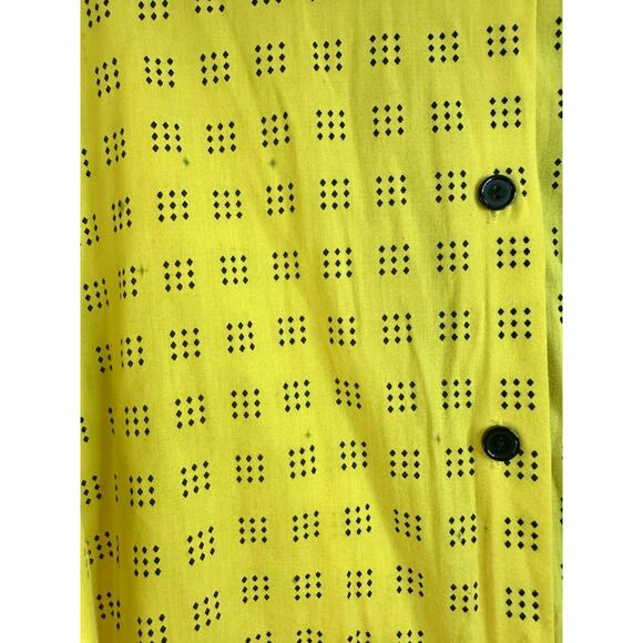Vtg Style Plus Of California Bright Yellow Retro Button Up Size 42 - Picture 4 of 7